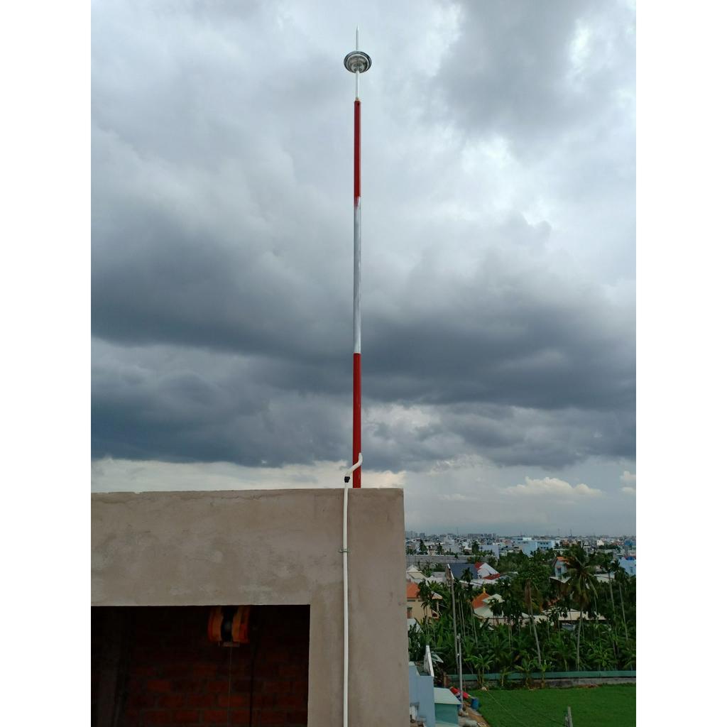 Kim thu sét chủ động phóng tia tiên đạo Pantheon BX-125 bán kính bảo vệ an toàn 84m, Kim chống sét inox 304 mạ Crom