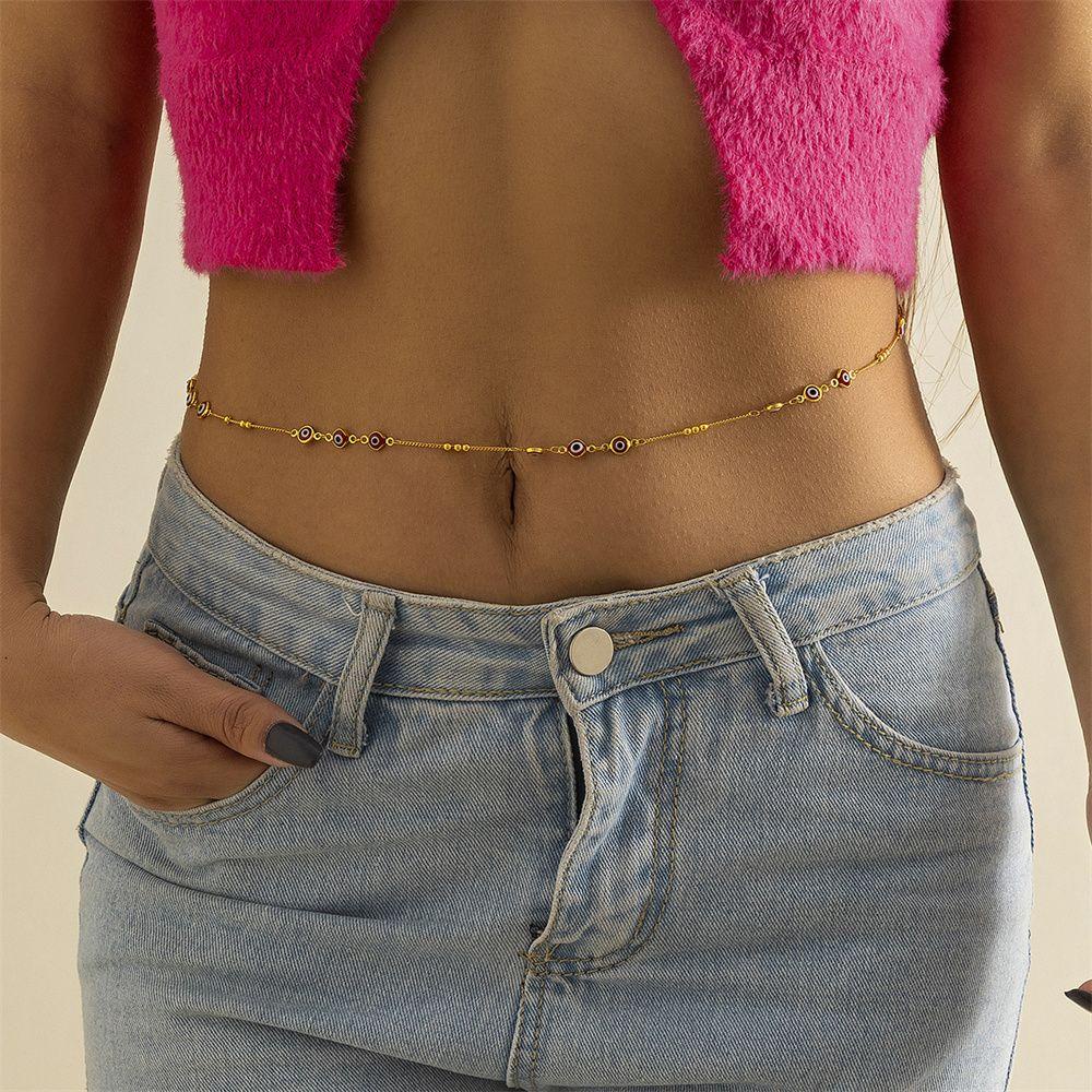 ✣HS✣ Charm Demon Eyes Waist Chain Lady Body Jewelry Waist Belly Chain Summer Beach Bikini Decor Sexy Waist Chain Fashion Women Gifts
