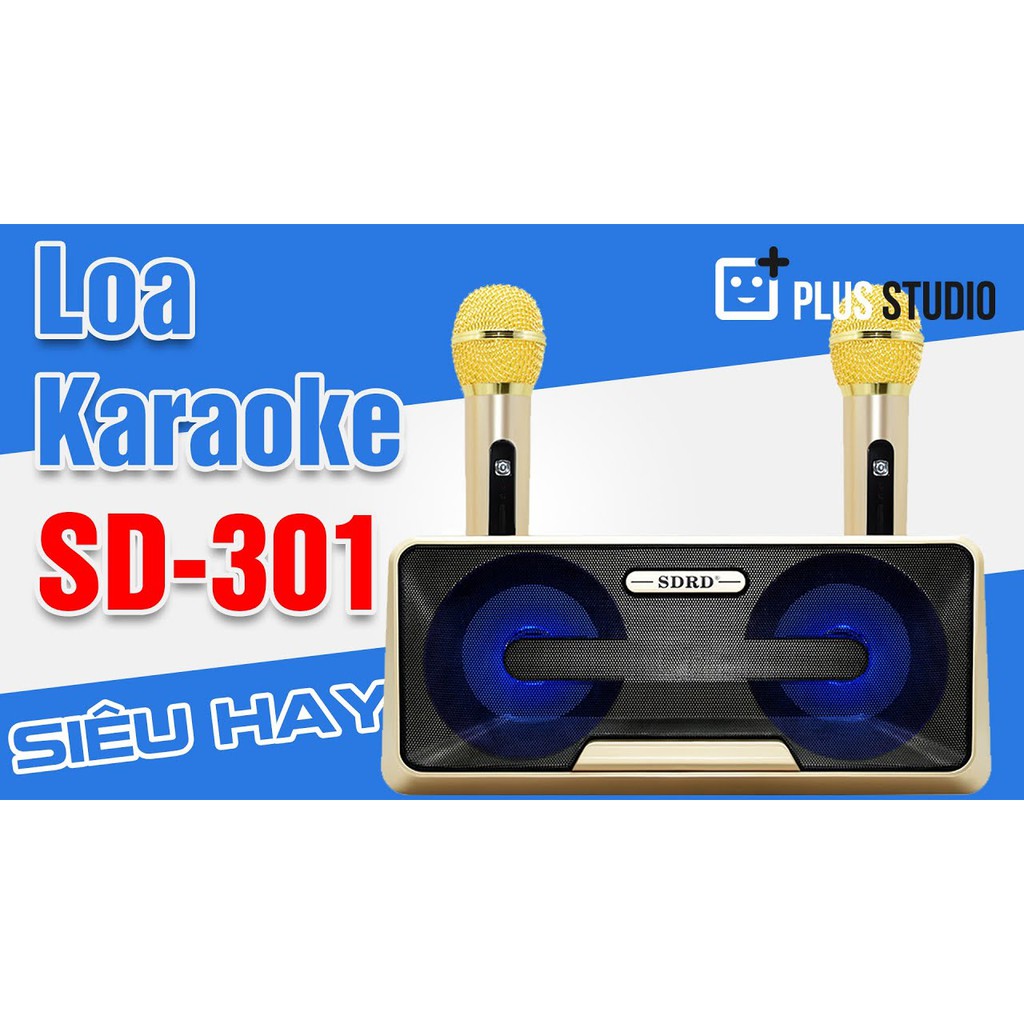 Loa karaoke mini di động SD-301  sd 305loa hát karaoke đa năng + Tặng kèm 2 micro