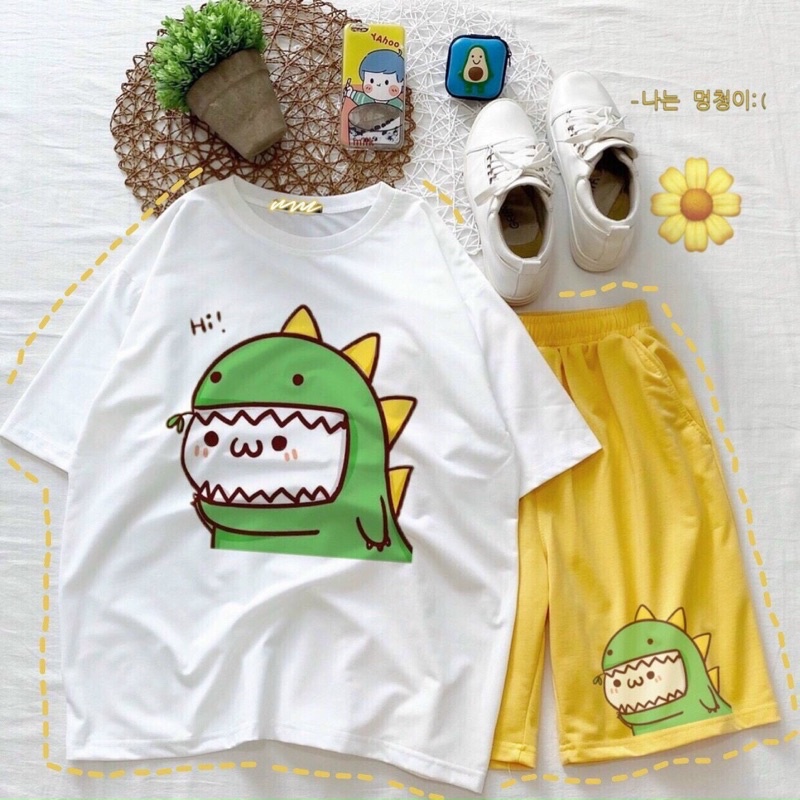Đồ bộ hoạt hình form rộng Unisex Gấu trà sữa bò Freesize dành cho nam nữ-JAMI-AT_DOBO