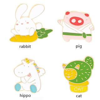 Huy hiệu cài áo hình mèo , thỏ , heo , thỏ