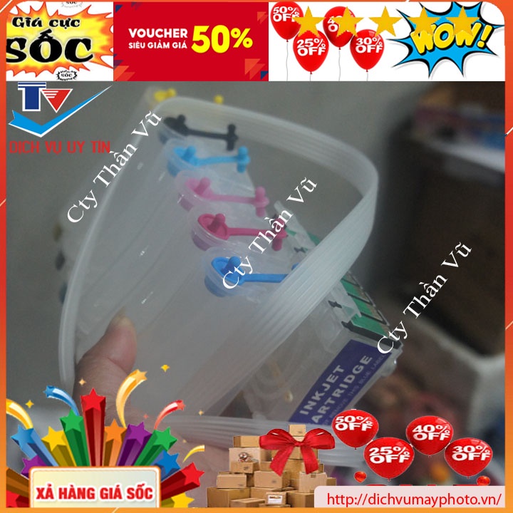 Bộ dẫn mực ngoài liên tục cho máy in Epson 1390 1430 G4500 PX 1004 T60 T50 1400 hàng chuẩn đẹp