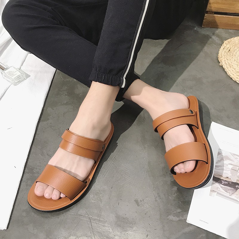 [Mã FAMAYMA giảm 10K đơn 50K] Sandal Nam Nhựa Giả Da Cao Cấp 3Fashion Thiết Kế Retro Nam Tính Trẻ Trung - 3220