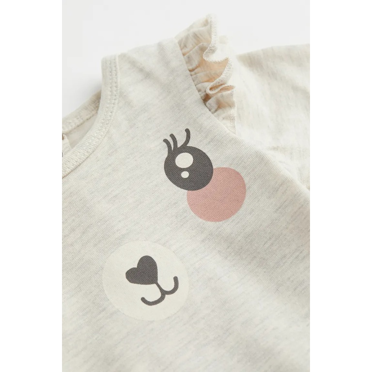 Set quần áo mèo hồng hoa trắng HM H&M _hàng chính hãng authentic