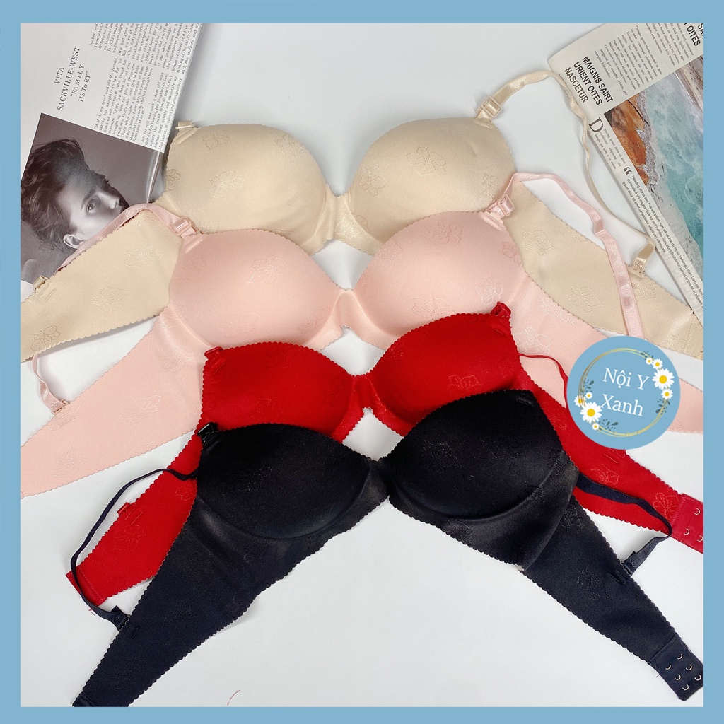 Áo Ngực Nữ Tạo Khe - Áo Lót Không Gọng Mút Bàn Tay 3 Nấc Cài nội y xanh chất đẹp giá tốt