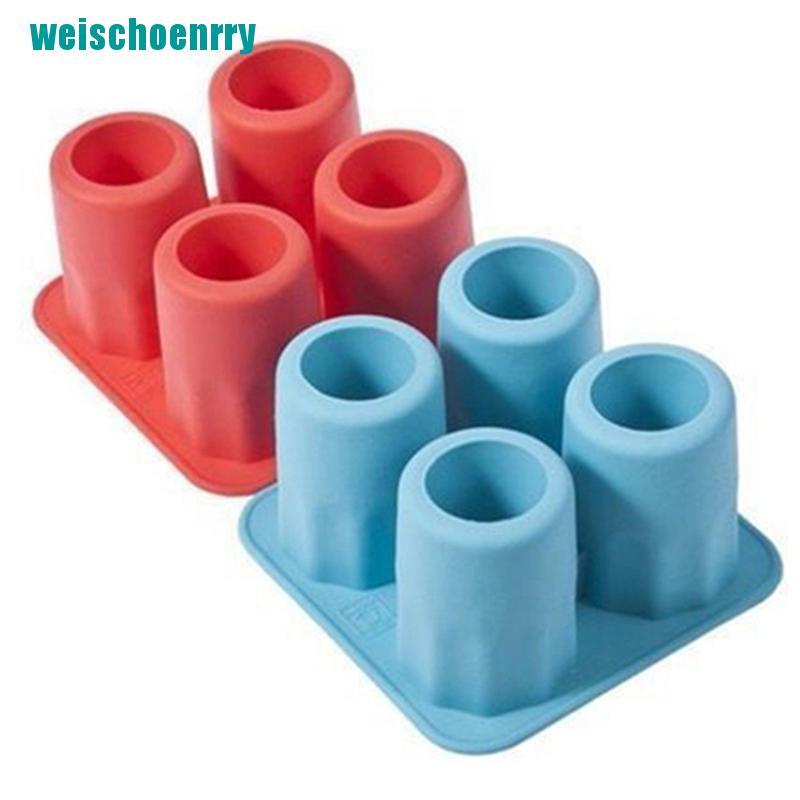 Rér●Khuôn Silicone Làm Đá 4 Ngăn Hình Chiếc Cốc