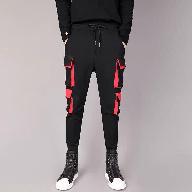 Quần Jogger kaki thể thao túi hộp phối đỏ - JKTH18