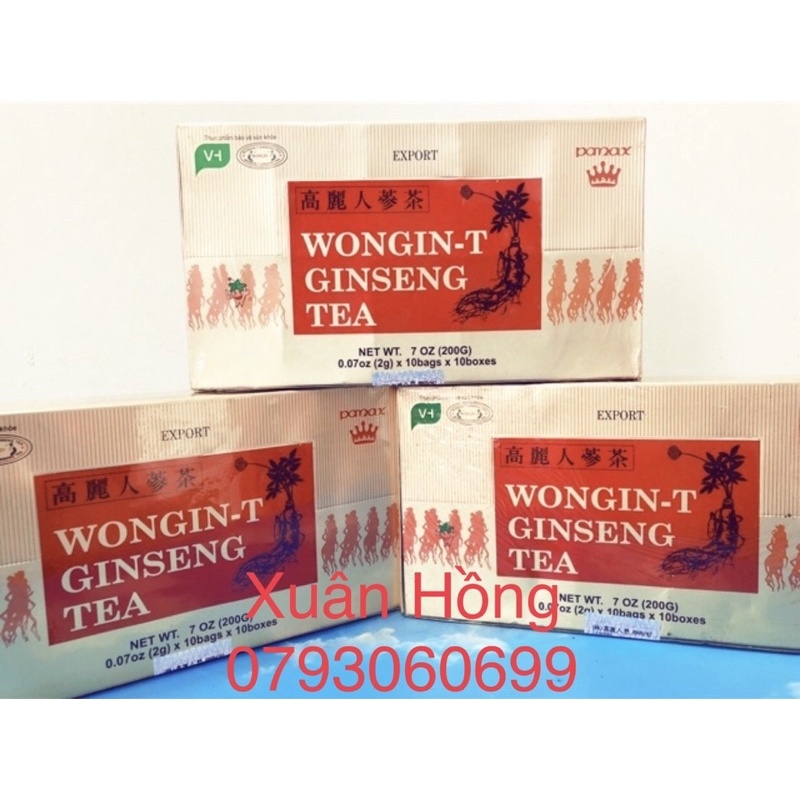 [Hỏa Tốc_HCM] Trà Sâm Hàn Quốc Wongin-T Ginseng Tea Hộp 100 gói (200g) Giá Rẻ -Date 2025