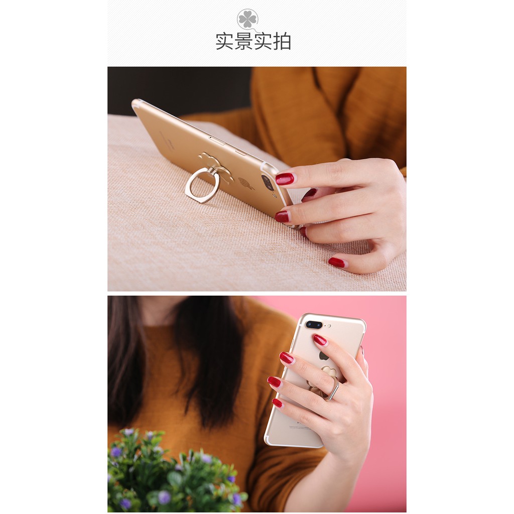 Nhẫn Đỡ Điện Thoại Hình Cỏ Bốn Lá Xoay 360 Độ | BigBuy360 - bigbuy360.vn