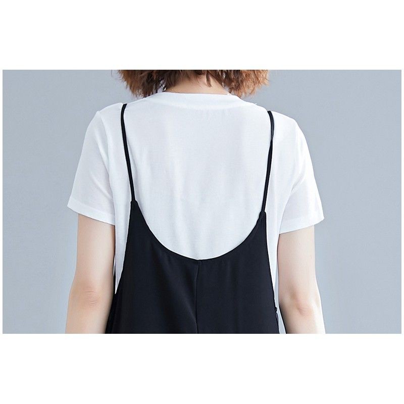 [ORDER] Quần yếm lửng nữ bigsize ống rộng màu đen basic (fit 75kg) - Có ảnh thật | BigBuy360 - bigbuy360.vn