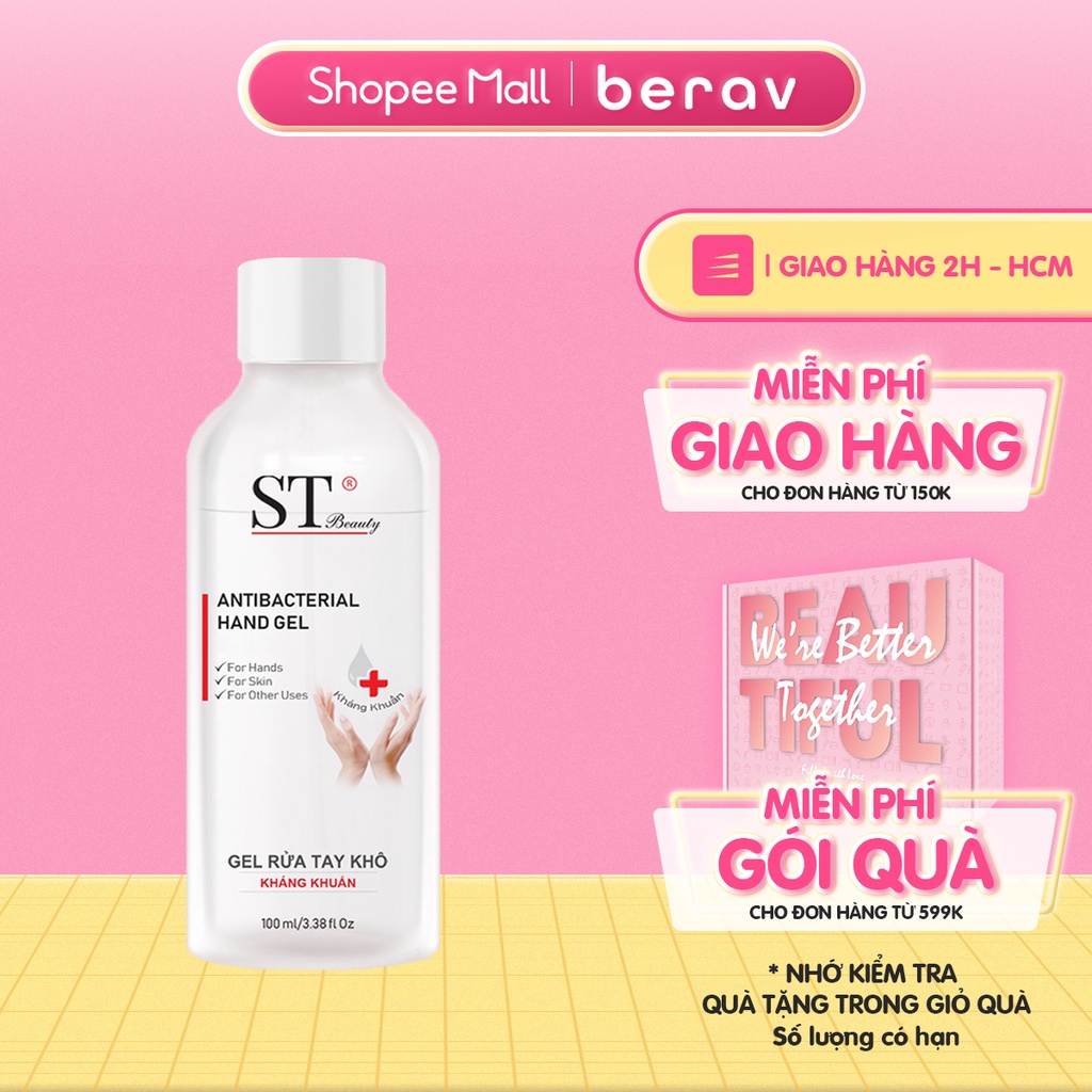 Gel Rửa Tay Khô ST Beauty 100ml – Hiệu Quả Làm Sạch Da Vượt Trội - Làm Mềm Mịn &amp; Cân Bằng Độ Ấm Cho Da