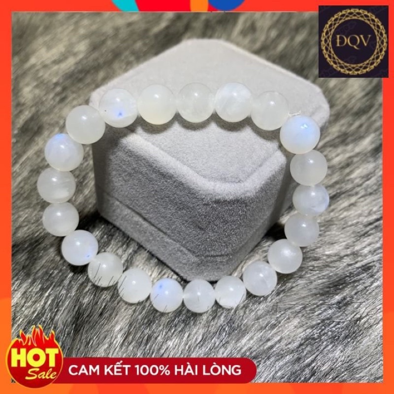 Chuỗi vòng đeo tay đá mặt trăng (Moonstone) size 7-15li hợp với mệnh Kim và Thuỷ - ĐQV