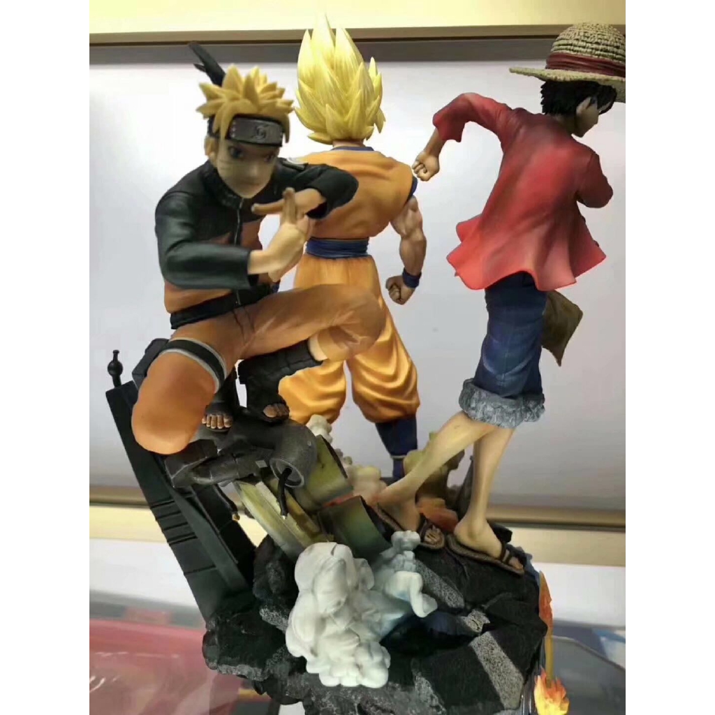 Mô hình Figure Dragon Ball Naruto One piece Jump Force Bộ ba Songoku Naruto Luffy Cực đẹp - Kunder Sỉ Lẻ