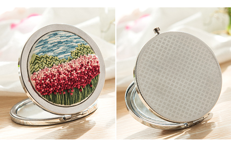 Gương trang điểm thêu tay 3D hai mặt diy sáng tạo Embroidery Kit Mirror