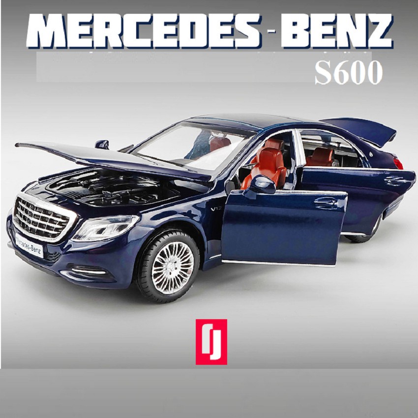Xe mô hình ô tô Mercedes S600 Maybach tỷ lệ 1:32 bằng sắt có âm thanh và đèn mở các cửa
