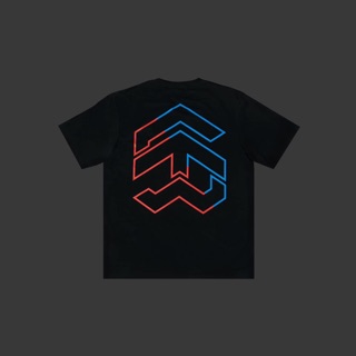 5THEWAY /two tone line/ New Tee - BLACK