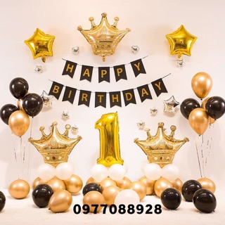 Set Trang Trí Sinh Nhật Vương Miện - Tặng Bơm và băng dính