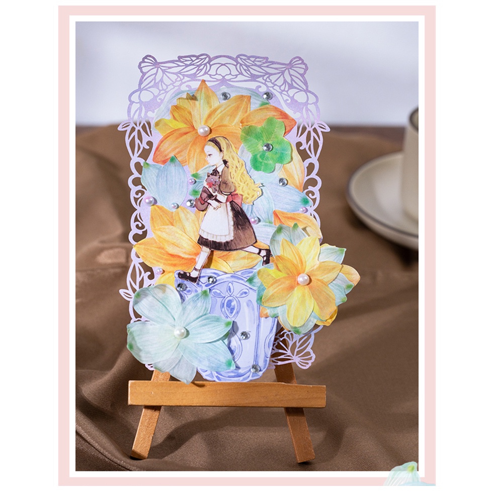 Flowertree 1 Cuộn Băng Keo Washi Hình Cánh Hoa Dùng Trang Trí Nhật Ký, Sổ Tay