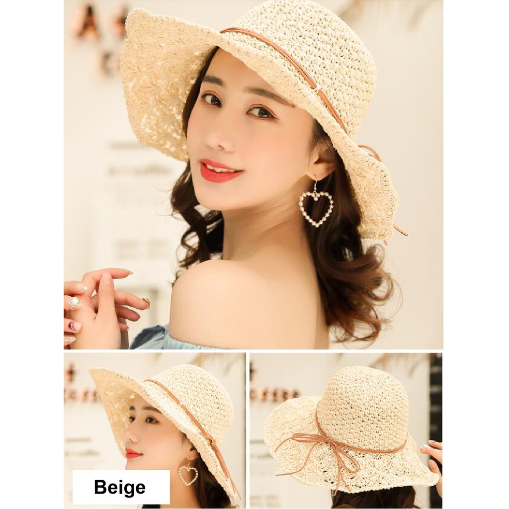 Nón cói mềm nơ dây Vintage cực xinh