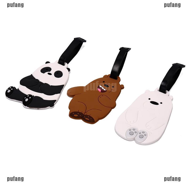 Tag hành lý silicon hình gấu We Bare Bears dễ thương