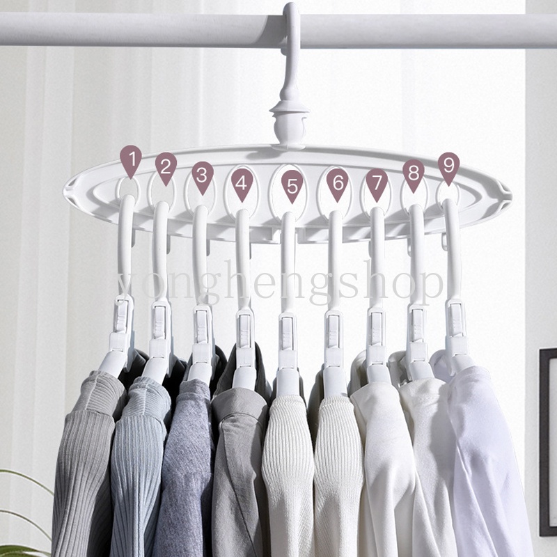 Móc Treo Quần Áo Xoay Được Chống Trượt Tiết Kiệm Không Gian