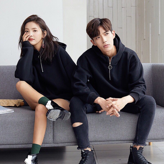 Áo Hoddie khóa kéo trơn unisex, nỉ bông 2 lớp dày dặn, thời trang-GV003 | BigBuy360 - bigbuy360.vn