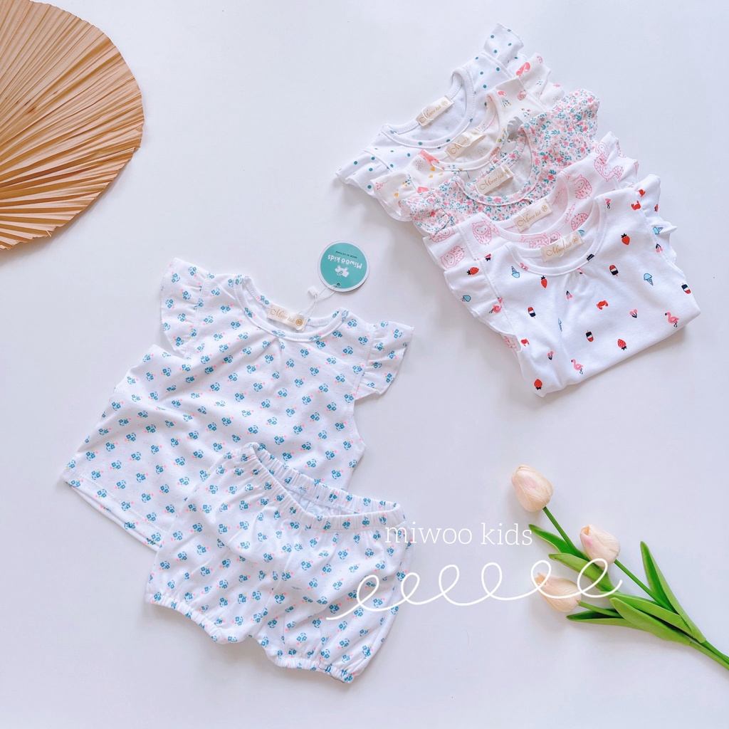 Đồ Bộ Cho Bé Gái Tay Ngắn Cánh Tiên Bozip Thun Cotton Mềm Từ 1 - 4 Tuổi MINTSCLOSET Mint's Closet - DB8011