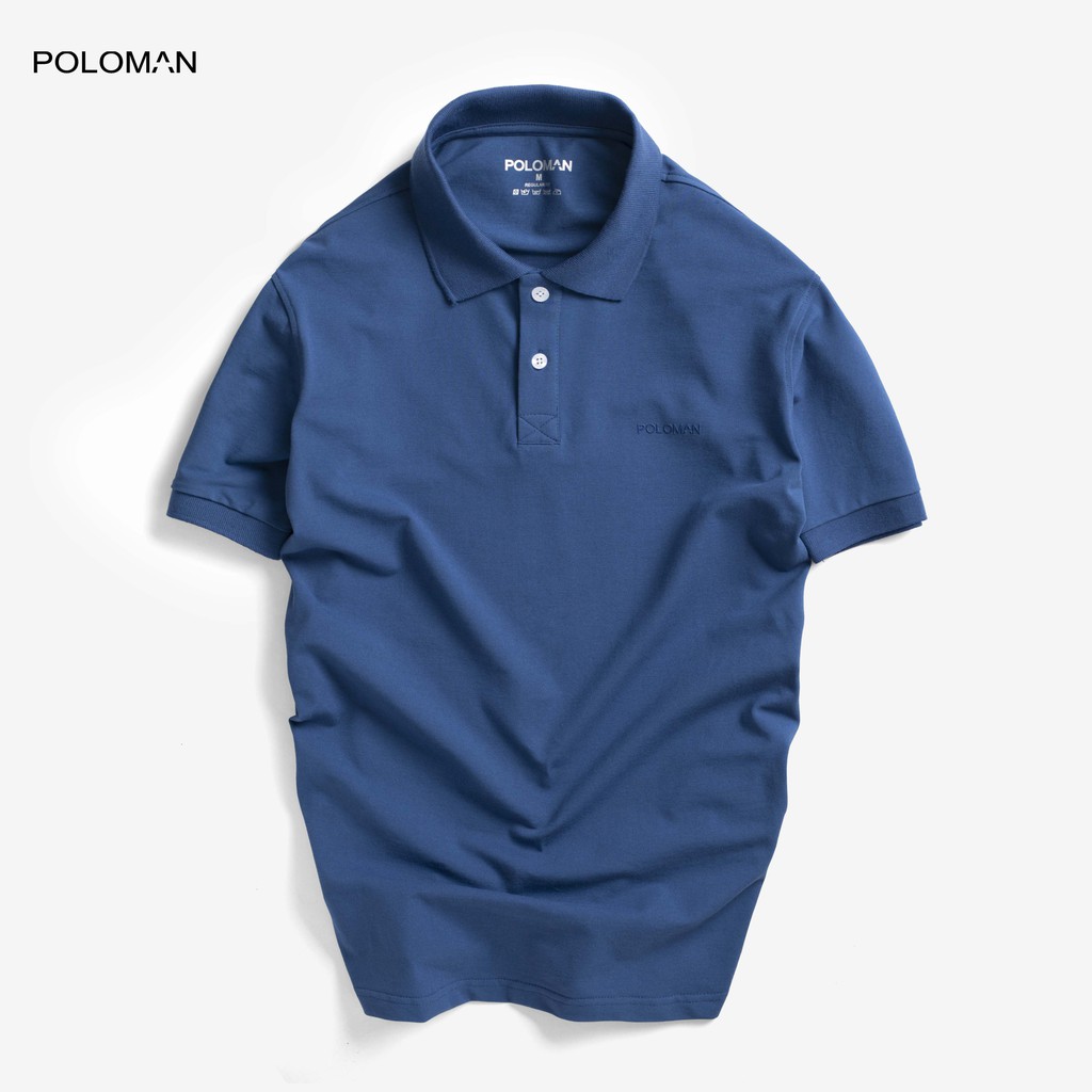 Áo thun POLO nam cổ bẻ BASIC vải cá sấu Cotton xuất xịn, chuẩn form màu Xanh dương - POLOMAN