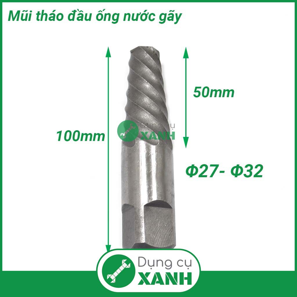 Mũi tháo đầu ống nước gãy ống nhựa, kim loại Φ27- Φ32