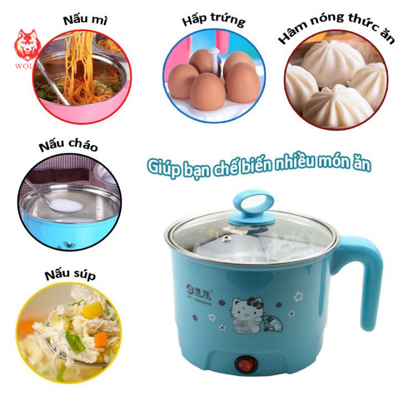 Ca Nấu Mì, Nấu Lẩu Mini Đa Năng 2 Tầng Siêu Tốc 18cm Tiện lợi