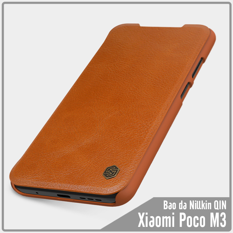 Bao da cho Xiaomi Poco M3 Nillkin Qin-Hàng Nhập Khẩu