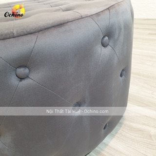 Ghế Tròn, Đôn Tròn Sofa (Đường Kính 80cm Đính Khuy cách điệu)
