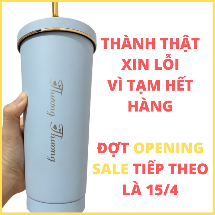 Ly Giữ Nhiệt Khắc Tên Cao Cấp Coffee Inox 304 Mạ Vàng 750ml 6-12 Tiếng BH 3 Tháng SHOPGIATOT1989