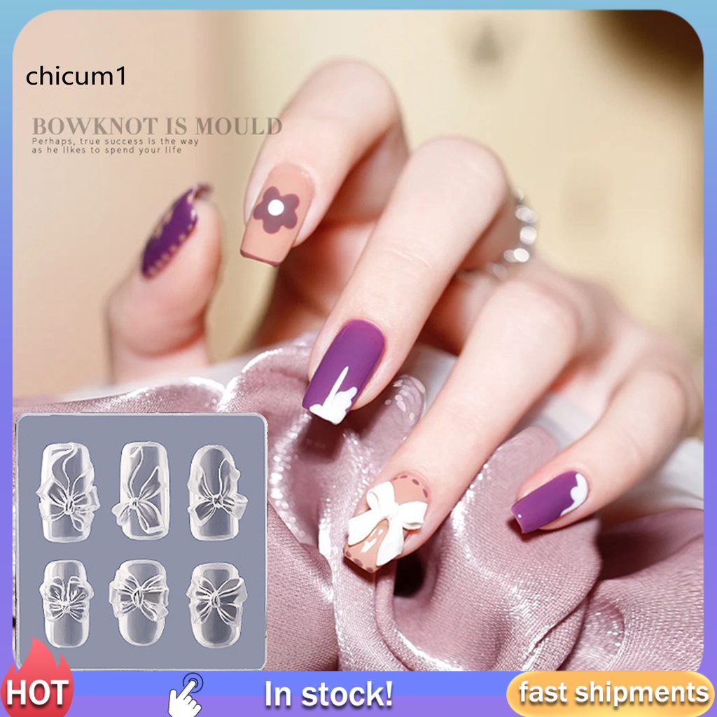 [Hàng mới về] Khuôn làm nơ trang trí móng tay mini mềm co giãn xinh xắn thời trang