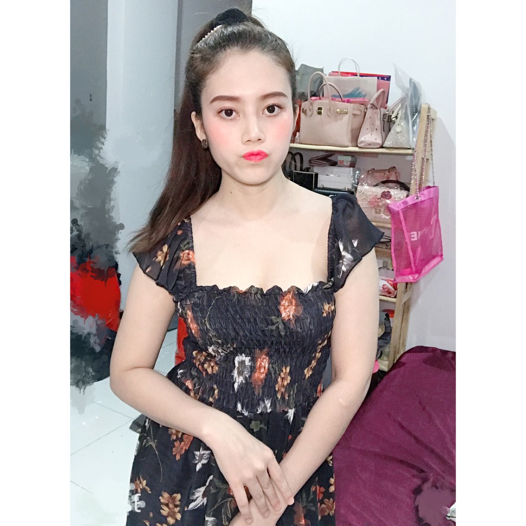 Hình Thật Đầm Maxi Hoa Cánh Tiên 2 Lớp Chất Voan Lụa 3 Màu Như Hình | BigBuy360 - bigbuy360.vn