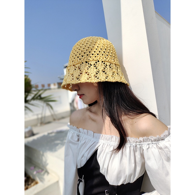 Mũ Cói Rộng Vành Thời Trang Biển Cho Nữ
