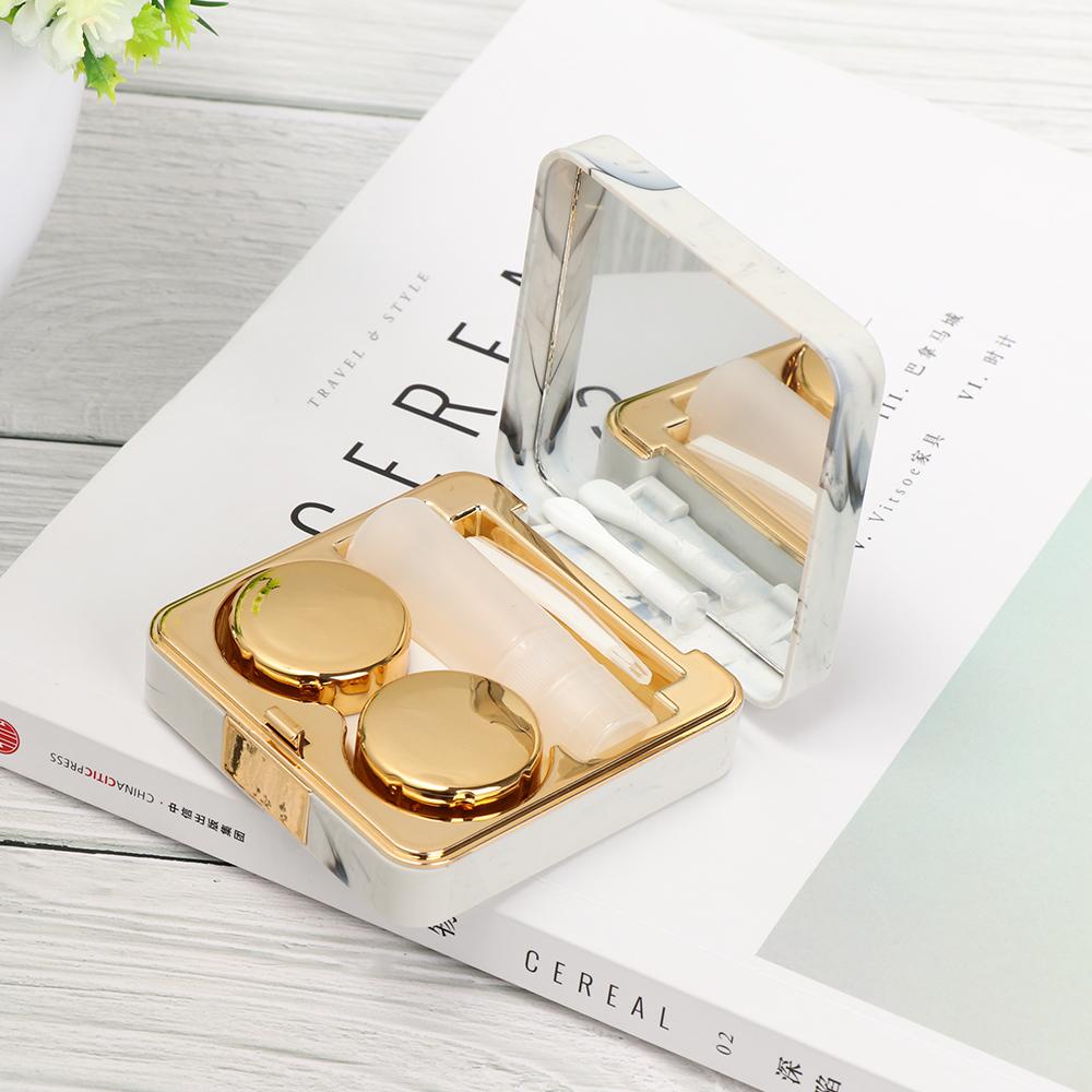 Giá Đỡ Kính Áp Tròng Bằng Nhựa Họa Tiết Kẻ Sọc / Đá Hoa Cương
