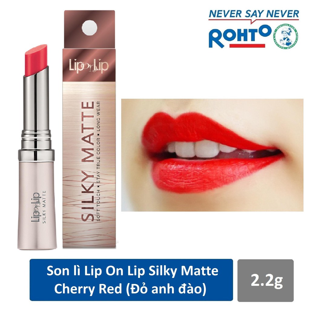 Son lì siêu mịn Lip On Lip Silky Matte Cherry Red 2.2g Đỏ anh đào 2