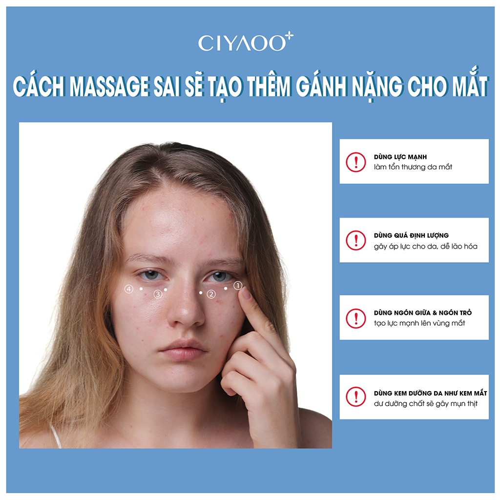 Kem Dưỡng Mắt CIYAOO Kem DưỡngTrắng Da Dưỡng Ẩm Giảm Quầng Thâm Tan Bọng Mắt  Mụn Thịt Vùng Mắt QX0002-01