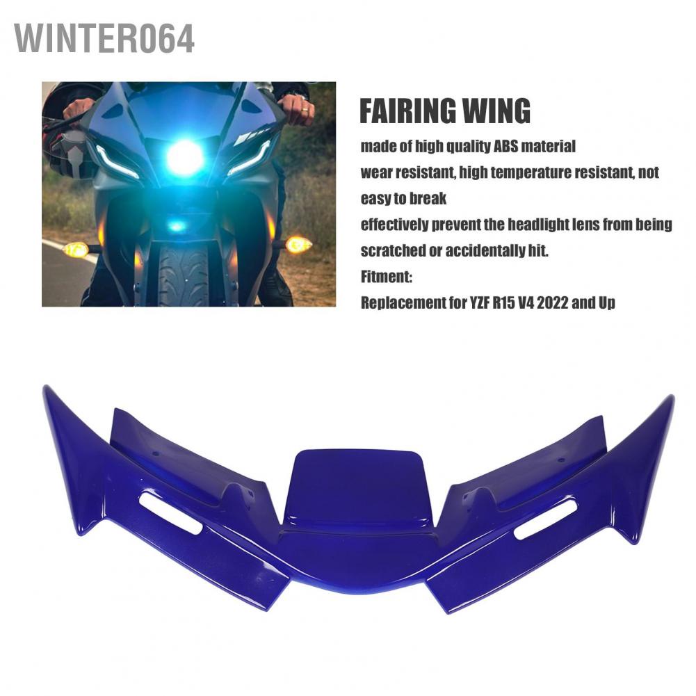 Xe máy Front Fairing Winglet ABS Cánh khí động học chống mài mòn Thay thế cho YZF R15 V4 2022 trở lên Winter064