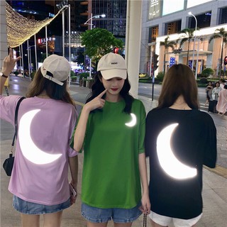 Áo Thun Form Rộng In Hình Mặt Trăng Phát Sáng Cực Chất TTSL0258