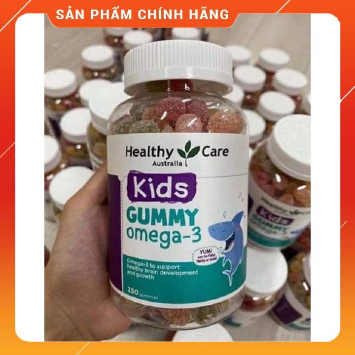 Kẹo Gummy Omega 3 Healthy Care Úc 𝐍𝐄𝐖250 viên giúp bé phát triển trí tuệ