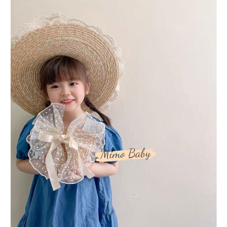 Túi cói đeo chéo đính nơ voan bản to siêu xinh cho mẹ và bé TC07 Mimo Baby