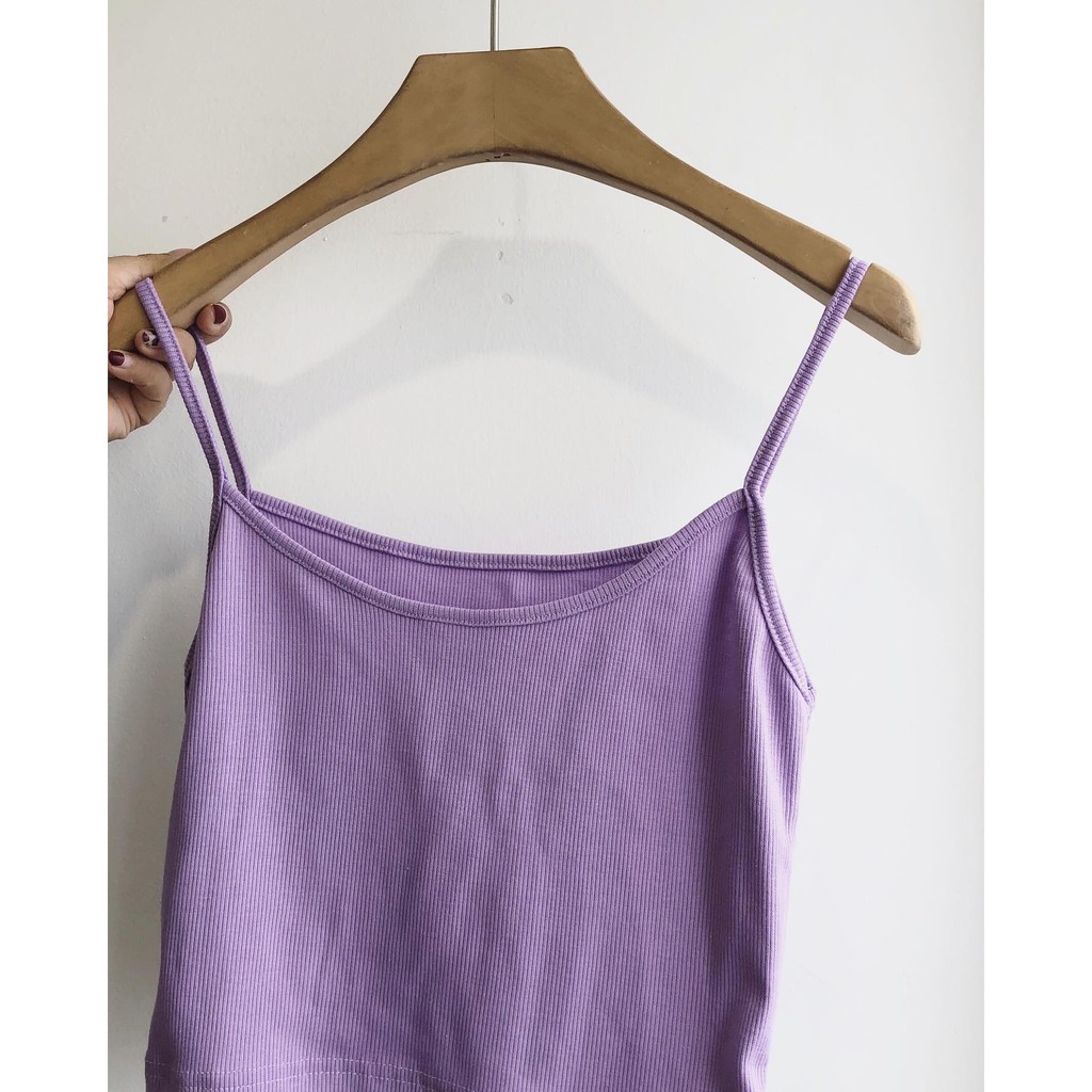 [Mã FAMAYWA giảm 10K đơn 50K] ÁO 2 DÂY VIỀN CROPTOP THUN TĂM ULAZZANG PASTEL HOT | BigBuy360 - bigbuy360.vn