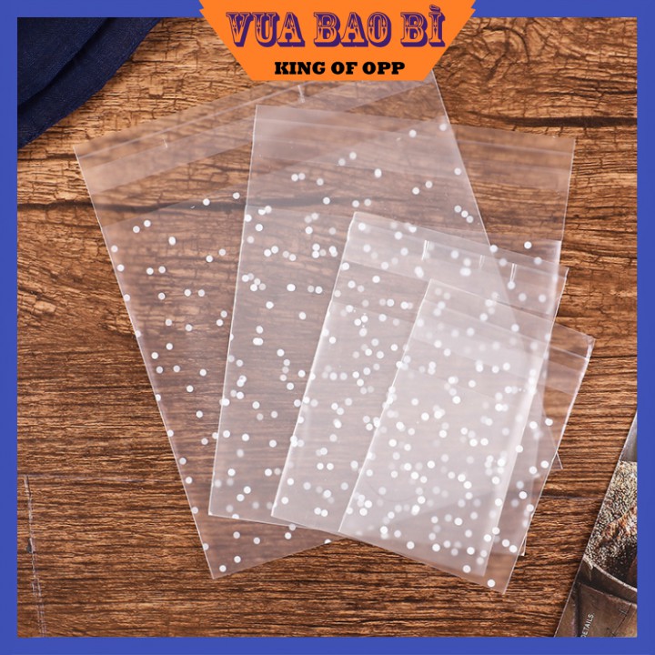 Bao bì đựng trà/ bánh kẹo,100 túi/sp, túi đựng bánh chấm bi, dán miệng - KING OF OPP