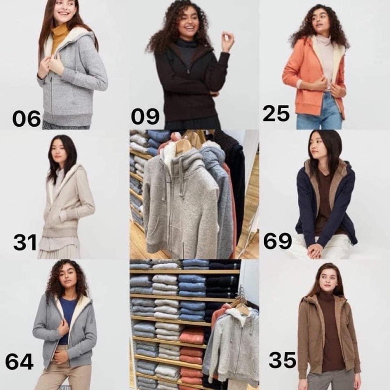 Áo nỉ lót lông cừu nữ Uniqlo