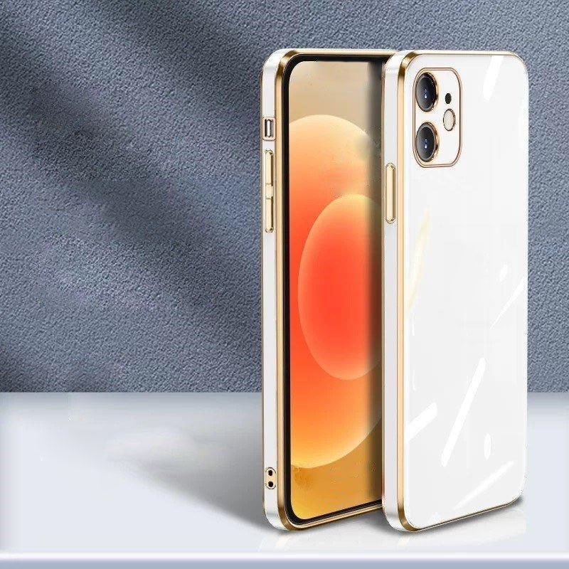 Ốp Điện Thoại Silicon Mềm Mạ Điện Viền Màu Vàng Cho iPhone 11 12 Pro Max 7 8 SE 2020 8 Plus Xr XsMax X 6s 6 Plus