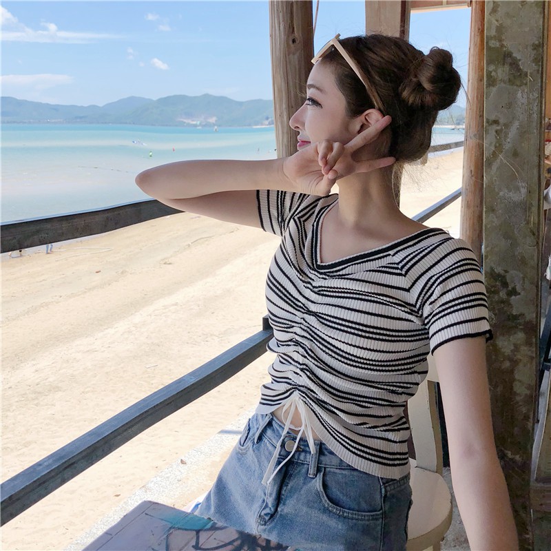 [Hàng có sẵn] Áo croptop len nữ Ulzzang Quảng Châu ALC10