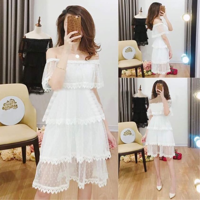 Đầm lưới tầng dự tiệc sang chảnh