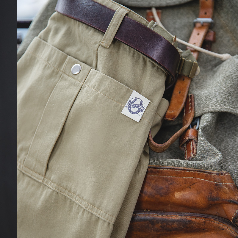 Quần short MADEN P37 màu trơn phối túi lớn phong cách retro Mỹ trẻ trung cho nam